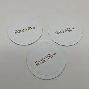 Sottobicchieri di carta per dolci rotondi con Logo personalizzato sottobicchieri per bevande usa e getta bianchi