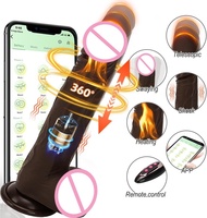 Vibrateur réaliste télécommandé pour femmes, avec fonctions de poussée, rotation télescopique, chauffage, stimulation du point G, clitoridienne et anale.