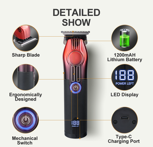 Máquina Cortapelos con Pantalla LCD, Nueva, para Barbería, Máquina de Corte de <span class=keywords><strong>Pelo</strong></span>, Marca Privada - Product Image 2