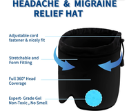 Capuche de compresse noire de haute qualité avec masque pour les yeux en gel Capuchon de soulagement de la migraine chaude et froide pour le soulagement du stress et de la migraine