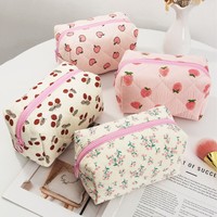 Grande trousse de toilette en polyester imperméable à motif lettres mignonnes avec fermeture éclair pour femmes et filles, organiseur de maquillage de voyage pour sac