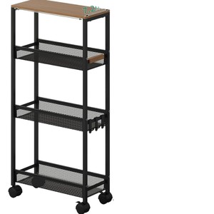 Multi Layer Metal Storage Rack 4 Layers Portable Kitchen Cart With Wheels Modern Design For Kitchen Organization - Product Image 3