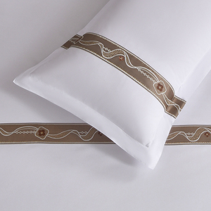 Drap de lit blanc de luxe <span class=keywords><strong>King</strong></span> 100% coton ensemble de literie pour hôtel - Product Image 5