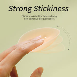 Matériau de qualité médicale sans colle auto-adhésif 8 10cm Silicone Nipple Cover Breast Pasties avec pochette en silicone dur - Product Image 4