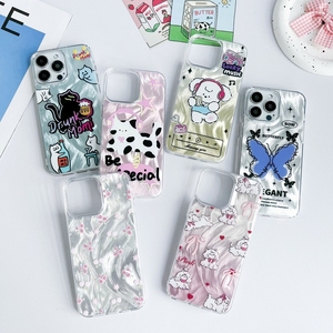 TPU Bumper Bowknot In Trong Suốt Dễ Thương Mới Mèo Tình Yêu Thỏ Antifall Màu Hồng Bow Phim Hoạt Hình Long Lanh Sốc In Ấn Điện Thoại Di Động Trường Hợp - Product Image 2