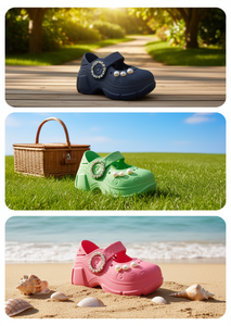 Zoccoli con perle stile Mary Jane, scarpe estive per donne e ragazze, taglia 24, tomaia in plastica morbida e leggera, intersuola in EVA - Product Image 2