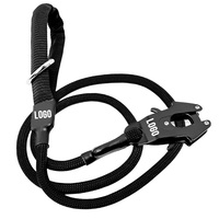 Laisse pour chien en corde d'escalade robuste et durable avec poignée rembourrée douce, logo personnalisé, mousqueton et anneau en O