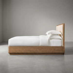 Letto a piattaforma in legno massello di quercia <span class=keywords><strong>MYHOME</strong></span>, design francese moderno di alta qualità, pannelli a parete, testiera personalizzabile nel colore, intagliato a mano, resistente. - Product Image 3