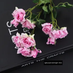 Petit <span class=keywords><strong>bouquet</strong></span> <span class=keywords><strong>de</strong></span> <span class=keywords><strong>roses</strong></span> artificielles <span class=keywords><strong>de</strong></span> 50 cm, ornements floraux pour accessoires <span class=keywords><strong>de</strong></span> photographie <span class=keywords><strong>de</strong></span> mariage et décoration <span class=keywords><strong>de</strong></span> salon - Product Image 6