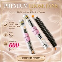 CoMango Extensions de cils préfabriquées à base pointue, éventails lâches 3D/6D/10D/12D/14D/16D, faites à la main, en PBT coréen, faux cils