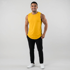 Débardeurs pour hommes en polyester/coton de haute qualité, logo personnalisé imprimé, veste de sport de fitness, respirant, uni, extensible, décontracté, tricoté - Product Image 1