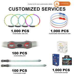 AMA ZON personnalisé vente à chaud silicone découpable IPX7 collier de chien LED lumineux étanche et rechargeable - Product Image 5