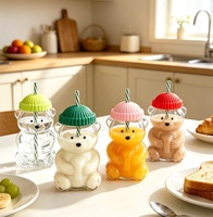 Couvre-tasse en silicone personnalisé pour tasse à café, couvercle de tasse en forme d'ours, réutilisable, de qualité alimentaire, avec design casquette de baseball, couvercle à paille