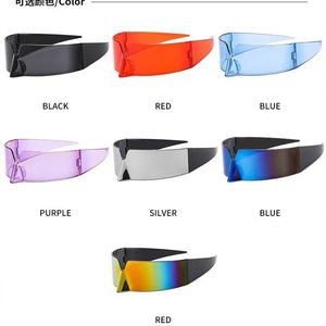 Lunettes de soleil unisexes tendance 2025 avec logo personnalisé, style punk, monture enveloppante, verres miroir monobloc pour hommes et femmes - Product Image 6