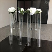 HY Vente en gros Banquet Événements Vase à fleurs cylindrique en verre moderne Pièce maîtresse pour table de mariage