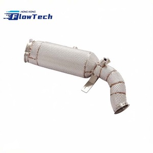 ท่อดาวน์ไปป์สแตนเลสสำหรับ Audi A4 A5 Avant B8 B8.5 B9 2.0T Turbo พร้อมแผ่นกันความร้อน - Product Image 1