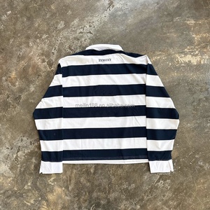 Chemise à manches longues personnalisée, t-shirt décontracté surdimensionné à manches longues, chemise de rugby rayée, chemise polo, chemises de créateur pour hommes, vente en gros - Product Image 4