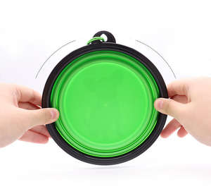 Katlanır silikon su geçirmez hayvan mama kabı gıda sınıfı anti-vurmak köpek kase açık taşınabilir Pet malzemeleri - Product Image 2