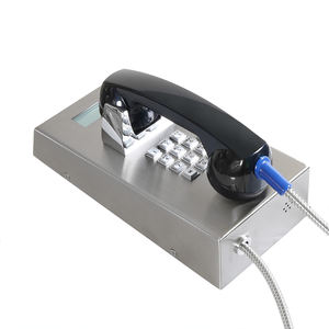 耐久性のある破壊防止壁に取り付けられたコード付き破壊防止電話産業用LCDディスプレイ銀行刑務所学校用公衆電話 - Product Image 3