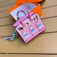 Women's Flower Bag Charm Genuine Leather Flower Keychain Car Key Fob Boho  Purse Accessories