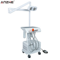 Unidad Dental Portátil con Lámpara LED, Unidad Dental Móvil con Lámpara LED y Compresor de Aire Silencioso Integrado para Clínica