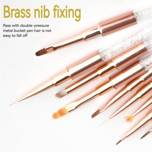 Luxury Nylon Nail Art <b>Brush</b> Plastic Handle Multifunctional Drawing Carving Tool for DIY Salon Use - Product Image 2