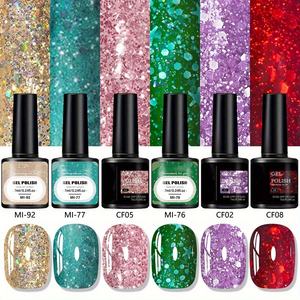Ensemble de vernis à ongles en gel scintillant pour fêtes et Nouvel An - Rouge, Vert, Bleu, Rose et plus encore |   Vernis à ongles LED Soak Off pour des couleurs vibrantes - Product Image 2