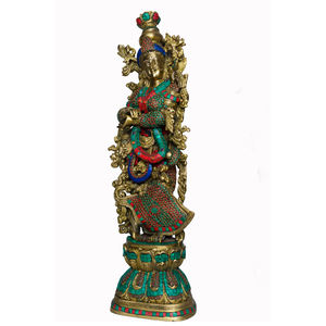 Estatua de Radha Krishna, estatua de latón de alta calidad para decoración religiosa y Cultural - Product Image 6