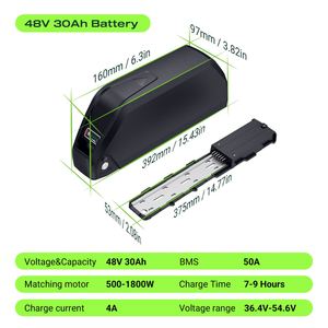 UK Stock Ebike <b>Battery</b> <b>48V</b> 30Ah Polly E-Bike <b>Battery</b> High Capacity with 50A BMS, GPS 4A Charger Free Shipping for 1500W-2000W - Product Image 1