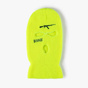 Vente en gros 100% acrylique hiver cyclisme <span class=keywords><strong>masque</strong></span> de ski cagoule rappeurs broderie logo <span class=keywords><strong>masque</strong></span> complet 3 trous tricoté Skimask - Product Image 6