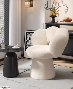 Taburete de tocador giratorio con respaldo para dormitorio femenino, taburete de tocador de lujo ligero con sensación de alta gama - Product Image 3