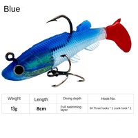 Umpan Hidup Biomimetik Laris Manis dengan Ekor Plastik & Silikon Bionik Lembut 80mm/13g Mata Kail untuk Ikan Bass dan Trout