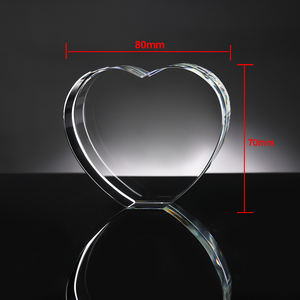 Großhandel Tischdekoration Herzförmiger Blanko-Kristall-Ornament für Lasergravur Familien-Fotorahmen Haustier-Familien-Andenken - Product Image 2