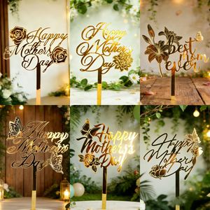Nuevo Producto Decoración para Pastel del Día de la Madre <span class=keywords><strong>con</strong></span> <span class=keywords><strong>Flores</strong></span> <span class=keywords><strong>y</strong></span> <span class=keywords><strong>Mariposas</strong></span>, Adorno Acrílico para Pastel del Día de la Madre - Product Image 1