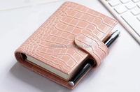 Grosir kustom Logo longgar daun hemat uang dompet keuangan anggaran baru Croco A7 Cincin Binder perencana