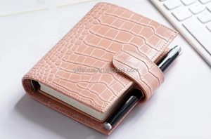 Venta al por mayor logotipo personalizado hojas sueltas ahorro de dinero billetera financiera presupuesto recién Croco A7 anillas carpeta planificador - Product Image 2