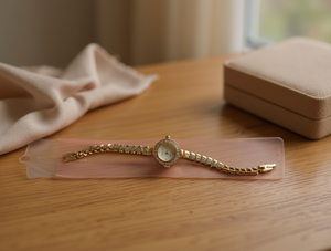 Montre-bracelet pour femme plaquée or avec cristaux, élégante, sertie pavé, motif étoile, cadeau bijoux - Product Image 2