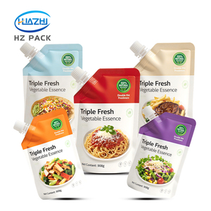 Pochettes Doypack personnalisées réutilisables de qualité alimentaire <span class=keywords><strong>avec</strong></span> bec verseur pour l'emballage de lait, gelée, gingembre, salade, sauce <span class=keywords><strong>tomate</strong></span> <span class=keywords><strong>et</strong></span> condiments liquides - Product Image 3