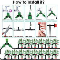 Kit d'irrigation goutte à goutte 1/4'' pour jardin, système d'arrosage automatique, buses pour terres agricoles, bonsaïs, plantes, fleurs, légumes, serres