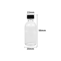 60ml 2oz Petite bouteille en verre transparent avec couvercle Mini bouteille d'échantillon de whisky liqueur Conteneur d'huile essentielle de jus de gingembre