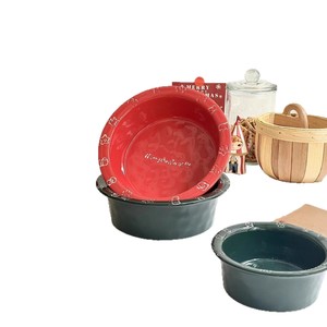 Service de table de Noël, bols ovales profonds rouge et vert, compatibles lave-vaisselle, pour les repas et les cadeaux de fêtes - Product Image 2
