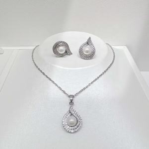 Prix d'usine, argent sterling 925, ensemble vintage 2 pièces, bijoux de créateur de luxe plaqués or 18 carats, ensembles de bijoux de mariée en perles pour femmes - Product Image 2