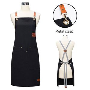 Tablier de cuisine en coton satiné pour chef, personnel de service, serveurs et serveuses de restaurant, boulanger, et uniformes de salon - Product Image 4
