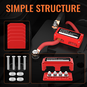 Blocco di Distribuzione Elettrica a 4 Poli per Batteria Automobilistica 300Amp 48VDC con Terminali Busbar 5/16\" - Product Image 4