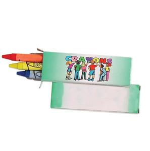 Crayones de Cera No Tóxicos Multicolores Personalizados, Paquete de 4 en Bolsa de Celofán con Papel de Envolver para Pintura Artística - Product Image 3