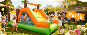 Nouvelle structure gonflable sur le thème de la jungle, château gonflable en PVC, parc de trampolines, toboggan gonflable <span class=keywords><strong>pour</strong></span> enfants, parc d'attractions extérieur - Product Image 6