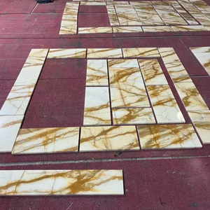 Carreaux <span class=keywords><strong>de</strong></span> sol en marbre naturel jaune Giallo Siena pour la décoration intérieure, <span class=keywords><strong>villa</strong></span> <span class=keywords><strong>de</strong></span> <span class=keywords><strong>luxe</strong></span>, design moderne - Product Image 3
