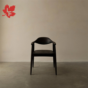 Chaise de salle à manger en bois massif durable de style nordique simple, avec revêtement en tissu, <span class=keywords><strong>fauteuil</strong></span> de salle à manger <span class=keywords><strong>vintage</strong></span> peint en <span class=keywords><strong>noir</strong></span> - Product Image 2