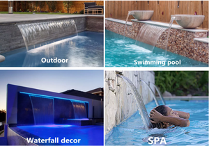 Moderna cascata cortina d'acqua parete paesaggio acqua uscita DC12v acrilico artificiale illuminata piscina <span class=keywords><strong>fontana</strong></span> d'acqua - Product Image 5
