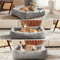 Nouveauté Lit pour chien de luxe écologique en fourrure de lapin imprimé léopard Lits pour animaux de compagnie personnalisés Lavables Lit pour chien tendance